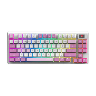 Клавіатура механічна MSI FORGE GK600 TKL W VIOLET UA 83key, mechanical Linear, USB-A, Wireless, Bluetooth, EN/UKR/RU, RGB, фіолетовий Клавіатура механічна MSI FORGE GK600 TKL W VIOLET UA 83key, mechanical Linear, USB-A, Wireless, Bluetooth, EN/UKR/RU, RGB, фіолетовий