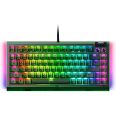 Клавіатура механічна Razer BlackWidow V4 75%, 83key, Mechanical Tactile Switch GEN-3, USB-A, EN, RGB, Phantom Green Ed.