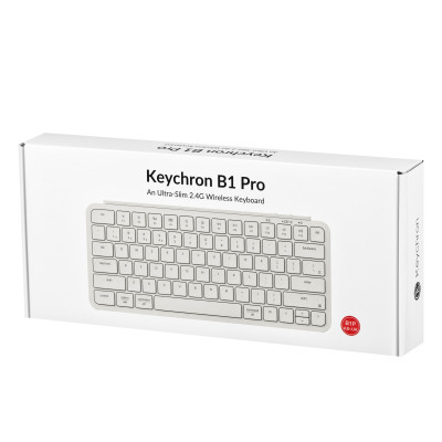 Клавіатура мембрана Keychron B1 Pro, USB/WL/BT, ivory white