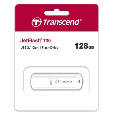 Накопичувач Transcend 128GB USB 3.1 Type-A JetFlash 730 Білий Накопичувач Transcend 128GB USB 3.1 Type-A JetFlash 730 Білий
