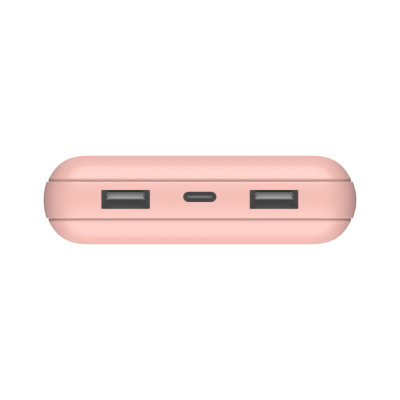Акумулятор портативний літій-іонний Power Bank Belkin 20000мА·год, 15Вт, 2хUSB-A/USB-C, рожевий Акумулятор портативний літій-іонний Power Bank Belkin 20000мА·год, 15Вт, 2хUSB-A/USB-C, рожевий