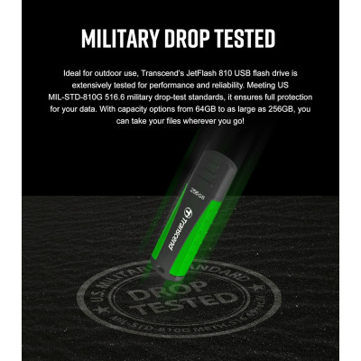 Накопичувач Transcend 64GB USB 3.1 Type-A JetFlash 810 Rugged Накопичувач Transcend 64GB USB 3.1 Type-A JetFlash 810 Rugged