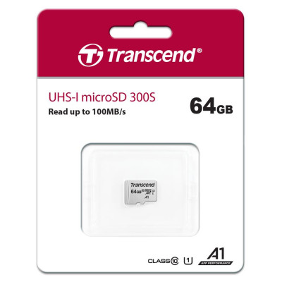 Карта пам'яті Transcend microSD   64GB C10 UHS-I R100/W20MB/s