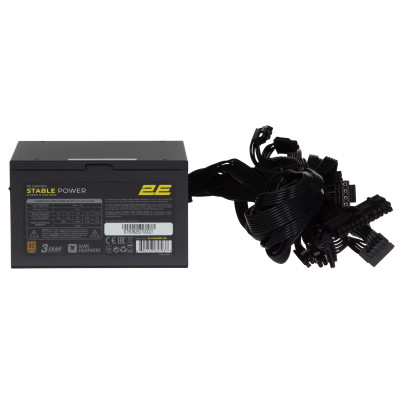 Блок живлення 2E GAMING Stable Power ATX3.1 (600W), >85%, 80+ Bronze, 120мм, 1xMB 24pin(20+4), 2xCPU 8pin(4+4), 3xMolex, 6xSATA, 2xPCIe 8pin(6+2)