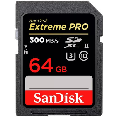 Карта пам'яті SanDisk SD 64GB C10 UHS-II U3 R280/W100MB/s Extreme Pro V60 Карта пам'яті SanDisk SD 64GB C10 UHS-II U3 R280/W100MB/s Extreme Pro V60