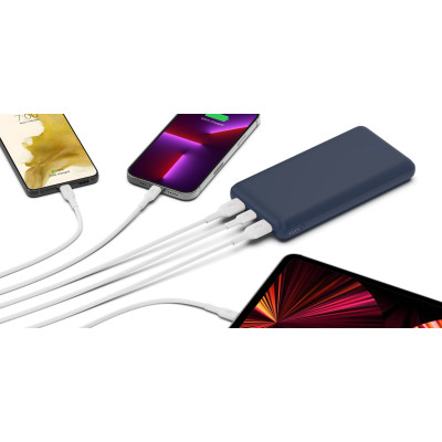 Акумулятор портативний літій-іонний Power Bank Belkin 20000мА·год, 15Вт, 2хUSB-A/USB-C, блакитний