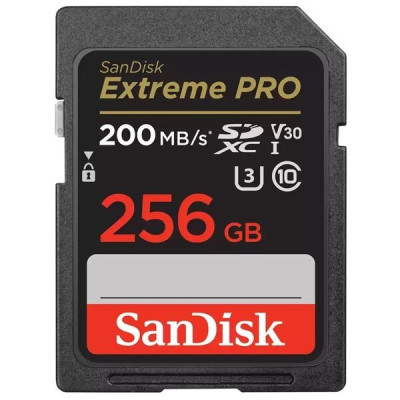 Карта пам'яті SanDisk SD 256GB C10 UHS-I U3 R200/W140MB/s Extreme Pro V30 Карта пам'яті SanDisk SD 256GB C10 UHS-I U3 R200/W140MB/s Extreme Pro V30