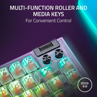 Клавіатура механічна Razer BlackWidow V4 75% RGB 83key Mechanical Tactile Switch GEN-3, USB-A, EN, Phantom White Ed.