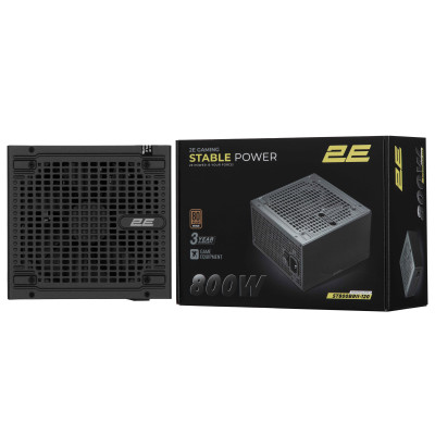Блок живлення 2E GAMING Stable Power Pro ATX3.1 GEN5.0 (800W), >85%, 80+ Bronze, 120мм, 1xMB 24pin(20+4), 2xCPU 8pin(4+4), 3xMolex, 6xSATA, 4xPCIe 8pin(6+2), 1xPCIe GEN5 16pin