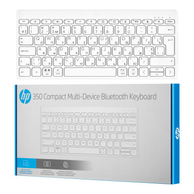 Клавіатура мембранна HP 350 Compact Multi-Device, 78key, BT, EN/UK, білий Клавіатура мембранна HP 350 Compact Multi-Device, 78key, BT, EN/UK, білий