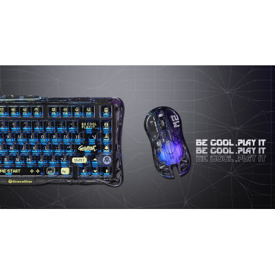 Миша GravaStar Mercury M2, BT/WL/USB-A, RGB, чорно-прозорий Миша GravaStar Mercury M2, BT/WL/USB-A, RGB, чорно-прозорий