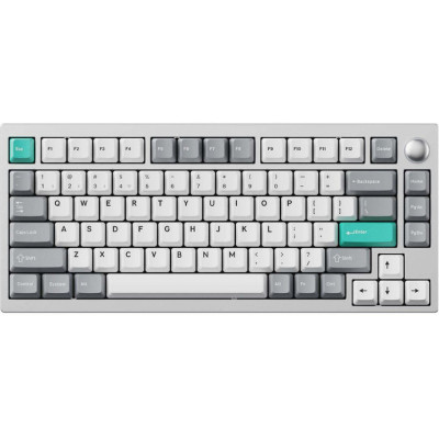 Клавіатура механічна Lemokey  P1 Pro 84Key, Keychron Super Brown, WL/BT/USB-A, QMK/VIA, Hot-Swap, EN/UKR, RGB,  Knob, Space Silver