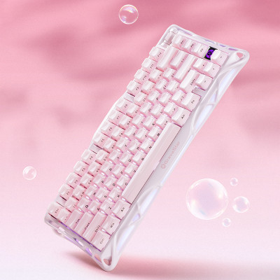 Клавіатура механічна GravaStar Mercury K1 80keys, GravaStar x Kailh Cheery Pink, EN, BT/WL/USB, Sakura Pink