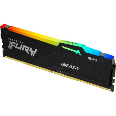 Пам'ять ПК Kingston DDR5 16GB KIT (8GBx2) 5200 FURY Beast RGB