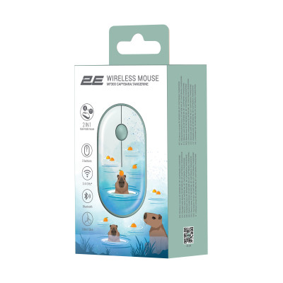 Миша 2E MF300 CAPYBARA:TANGERINE Silent WL BT, зелений Миша 2E MF300 CAPYBARA:TANGERINE Silent WL BT, зелений