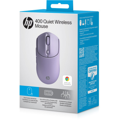 Миша HP 400 Quiet, WL/BT, фіолетовий