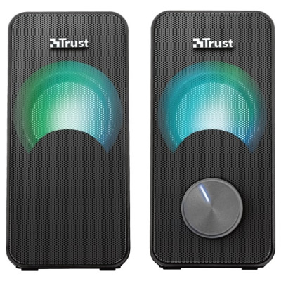 Акустична система Trust Arys 2.0, 14Вт, USB/AUX, RGB, чорний