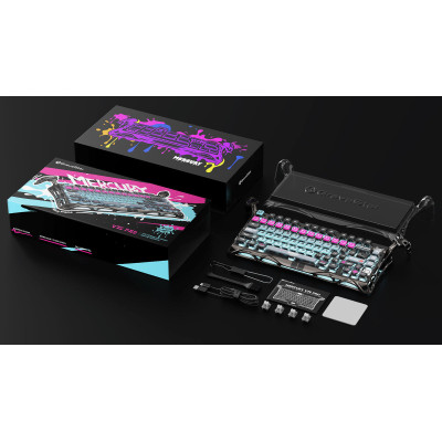 Клавіатура магнітна GravaStar Mercury V75 Pro 80keys, Magnetic Jade Gaming, 8K, USB-A, RGB, Cyberpunk