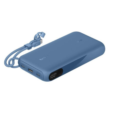 Акумулятор портативний літій-іонний Power Bank Belkin 20000мА·год, 20Вт, з дисплеєм, синій Акумулятор портативний літій-іонний Power Bank Belkin 20000мА·год, 20Вт, з дисплеєм, синій