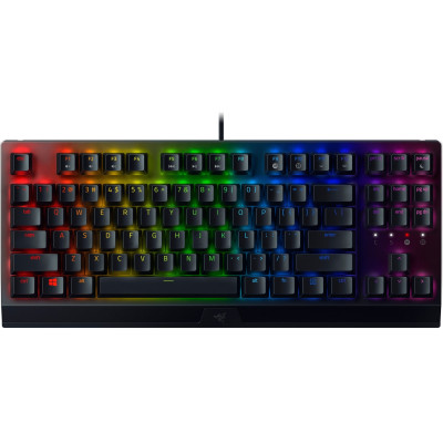 Клавіатура механічна Razer BlackWidow V3 TKL 87key, Green Switch, USB-A, EN/RU, RGB, чорний