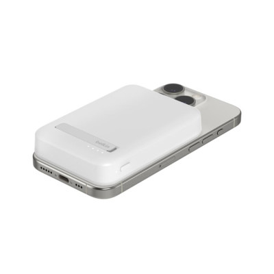 Акумулятор портативний літій-іонний Power Bank Belkin 10000мА·год, 15Вт, Magnetic Qi2, білий Акумулятор портативний літій-іонний Power Bank Belkin 10000мА·год, 15Вт, Magnetic Qi2, білий