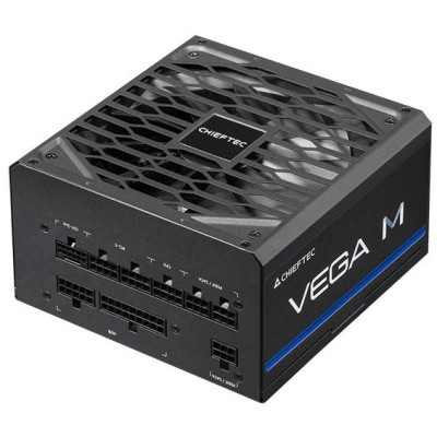 Блок живлення CHIEFTEC Vega M  (750W), >90%, 80+ Gold, 135мм FDB, 1xMB 24pin(20+4), 2xCPU 8pin(4+4), 3xMolex, 6xSATA, 4xPCIe 8pin(6+2), 1xPCIe GEN5 16pin, Fully Modular