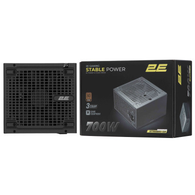 Блок живлення 2E GAMING Stable Power Pro ATX3.1 GEN5.0 (700W), >85%, 80+ Bronze, 120мм, 1xMB 24pin(20+4), 2xCPU 8pin(4+4), 3xMolex, 6xSATA, 4xPCIe 8pin(6+2), 1xPCIe GEN5 16pin Блок живлення 2E GAMING Stable Power Pro ATX3.1 GEN5.0 (700W), >85%, 80+ Bronze, 120мм, 1xMB 24pin(20+4), 2xCPU 8pin(4+4), 3xMolex, 6xSATA, 4xPCIe 8pin(6+2), 1xPCIe GEN5 16pin