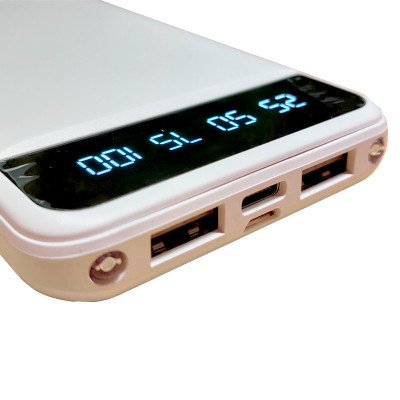 Power Bank 10000 mAh з ліхтариком type-c білий Power Bank 10000 mAh з ліхтариком type-c білий