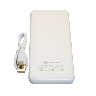 Power Bank 10000 mAh з ліхтариком type-c білий Power Bank 10000 mAh з ліхтариком type-c білий