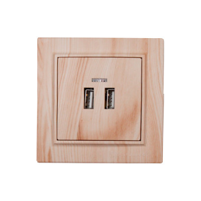 Розетка USB (2 порти) 2A, Enzo біле дерево Розетка USB (2 порти) 2A, Enzo біле дерево