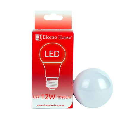 LED лампа A60 12Вт E27 4100К 1080 Лм 165-265 В