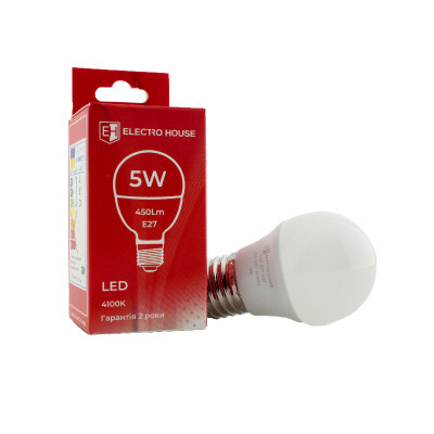LED лампа G45 5Вт E27 4100К 450 Лм 180-260 В LED лампа G45 5Вт E27 4100К 450 Лм 180-260 В