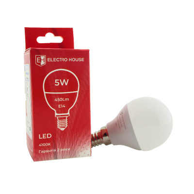 LED лампа P45 5Вт E14 4100К 450 Лм 165-265 В LED лампа P45 5Вт E14 4100К 450 Лм 165-265 В