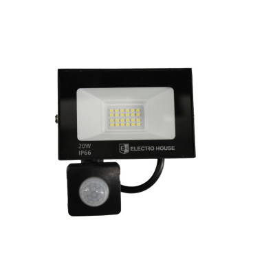 LED прожектор з датчиком руху 20Вт  2000 Лм   6500К   холодний білий  SMD2835