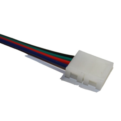Конектор 10мм 2 затискача-провід 4pin (RGB) Конектор 10мм 2 затискача-провід 4pin (RGB)