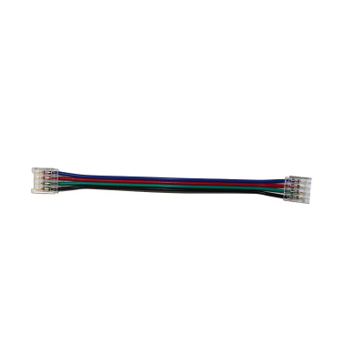 Конектор прямий 10 мм стрічка-стрічка RGB IP20 з проводом 15см, прозорий Конектор прямий 10 мм стрічка-стрічка RGB IP20 з проводом 15см, прозорий