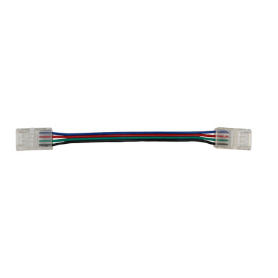 Конектор прямий 10 мм стрічка-стрічка RGB IP65 з проводом 15см, прозорий Конектор прямий 10 мм стрічка-стрічка RGB IP65 з проводом 15см, прозорий