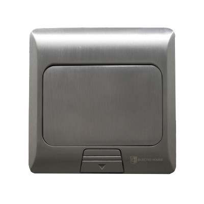 Розетка для підлоги з заземленням врізна 16А + 2USB (type C+A) 2.4А, IP44 , алюміній