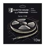 LED стрічка 10Вт 24В COB 320 діодів, 950 Лм, холодний білий 6500К, серія COB Electro House by Rishang LED стрічка 10Вт 24В COB 320 діодів, 950 Лм, холодний білий 6500К, серія COB Electro House by Rishang