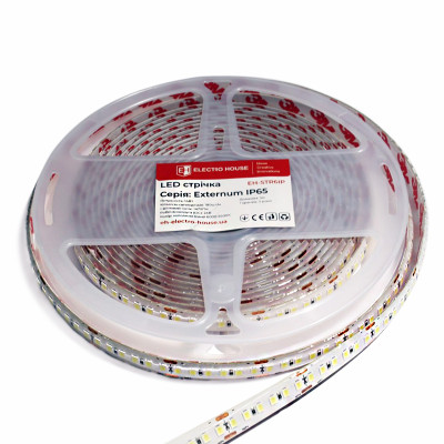 LED стрічка 14Вт 24В SMD2835 180 діодів, холодний білий 6500К, серія Externum IP65 , гарантія 3 роки LED стрічка 14Вт 24В SMD2835 180 діодів, холодний білий 6500К, серія Externum IP65 , гарантія 3 роки