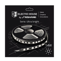 LED стрічка 14Вт 24В SMD2835 180 діодів, 1400 Лм, теплий білий 3000K, серія Ultra Bright Electro House by Rishang