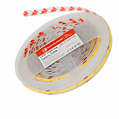 LED стрічка 10Вт 24В COB 320 діодів 100Лм/Вт холодний білий 6500К, серія COB, гарантія 3 роки LED стрічка 10Вт 24В COB 320 діодів 100Лм/Вт холодний білий 6500К, серія COB, гарантія 3 роки