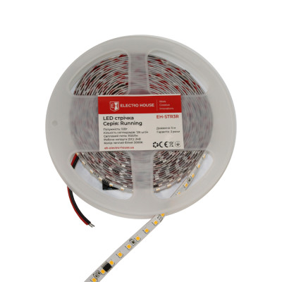 LED стрічка 10Вт 24В теплий білий 3000K, серія Running, гарантія 3 роки LED стрічка 10Вт 24В теплий білий 3000K, серія Running, гарантія 3 роки