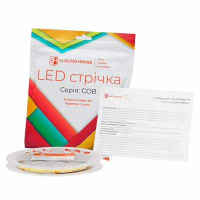 LED стрічка 10Вт 24В  COB  320 діодів, синій, серія COB, гарантія 3 роки