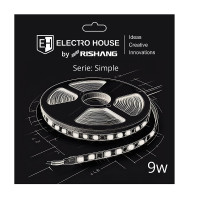 LED стрічка 9Вт 24В SMD2835 120 діодів, 900 Лм , нейтральний білий 4000К, серія Simple Electro House by Rishang