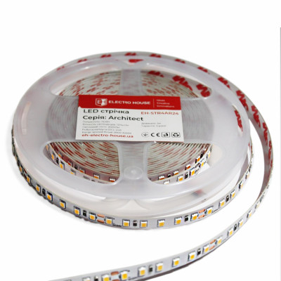 LED стрічка 13,5Вт 24В SMD2835 120 діодів 2025 Лм теплий білий 3000K, серія Architect, гарантія 3 роки LED стрічка 13,5Вт 24В SMD2835 120 діодів 2025 Лм теплий білий 3000K, серія Architect, гарантія 3 роки