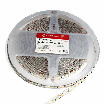 LED стрічка 12Вт 24В SMD2835 120 діодів, теплий білий 3000K, серія Externum IP65 , гарантія 3 роки LED стрічка 12Вт 24В SMD2835 120 діодів, теплий білий 3000K, серія Externum IP65 , гарантія 3 роки