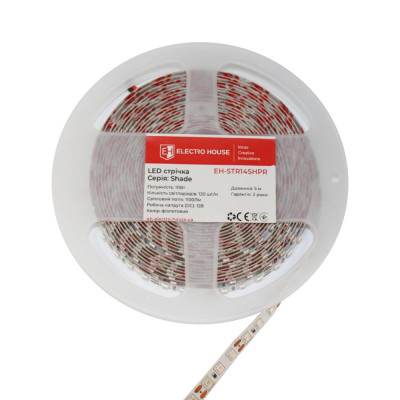 LED стрічка 10Вт 12В 120 діодів, фіолетовий, серія Shade, гарантія 2 роки LED стрічка 10Вт 12В 120 діодів, фіолетовий, серія Shade, гарантія 2 роки