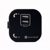 Розетка трекова подвійна USB 2.4 А, Unique Elegance Pandora Black Розетка трекова подвійна USB 2.4 А, Unique Elegance Pandora Black