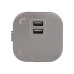 Розетка трекова подвійна USB 2.4 А, Unique Elegance Pandora (срібло)